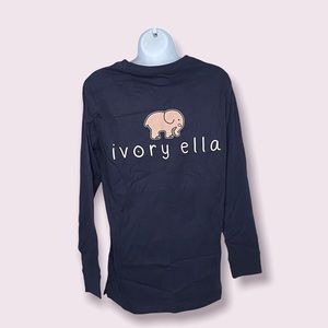 Ivory Ella New Navy Blue Organic Cotton Long Sleeve T-shirt